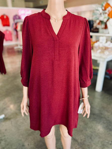 Autumn Nights Dress - Maroon