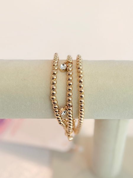 Beaded Beauty Bracelet Set - Crystal