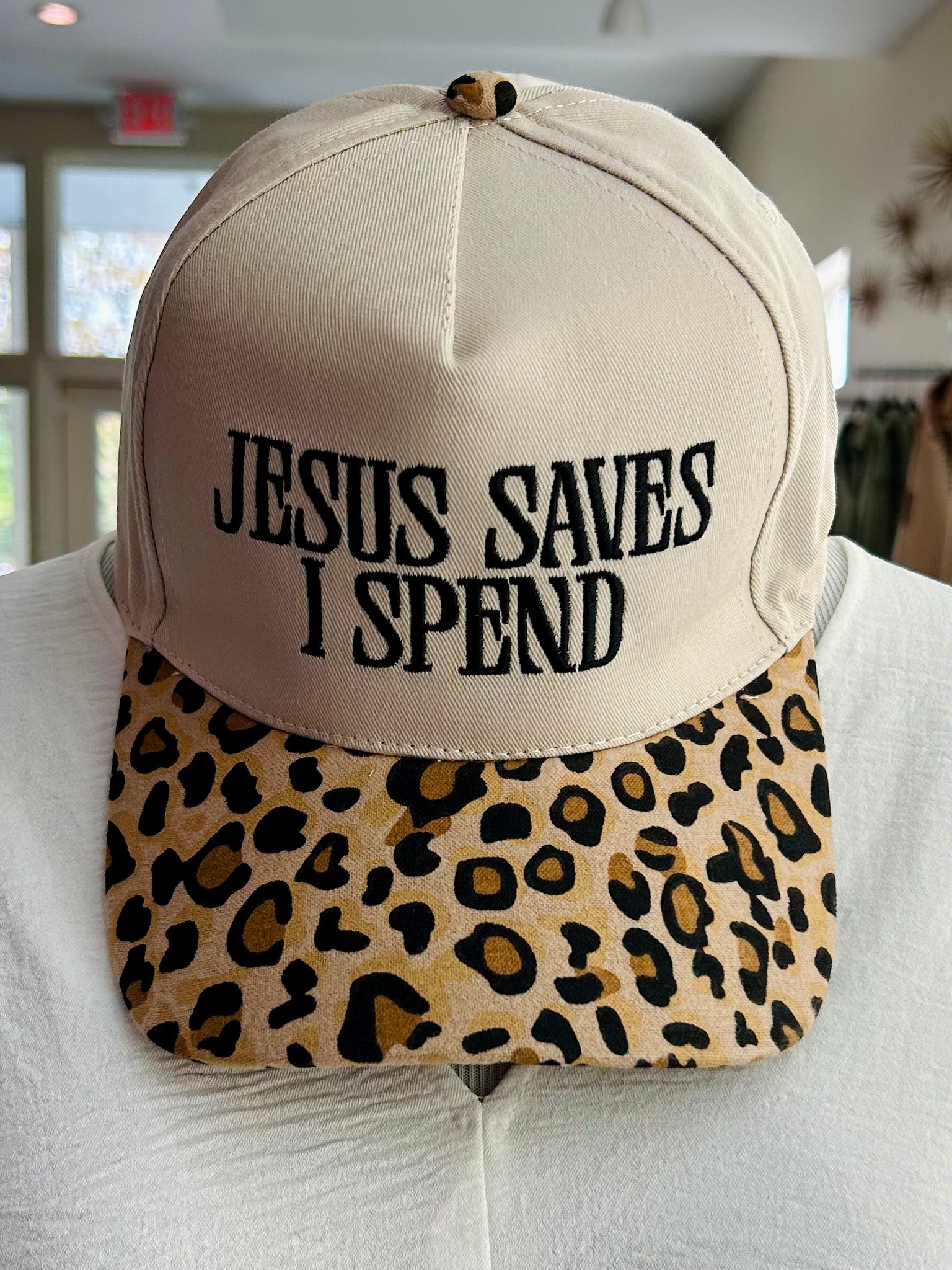 Jesus Saves I Spend Cap - Leopard