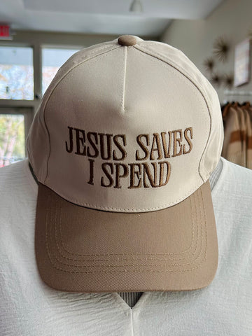 Jesus Saves I Spend Cap - Mocha