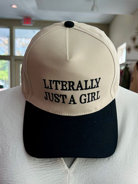 Literally Just A Girl Cap - Black
