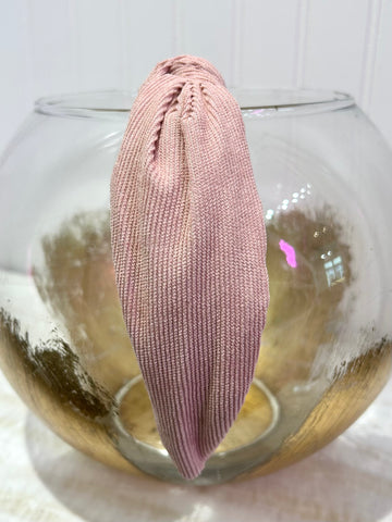 Corduroy Knotted Headband - Pink