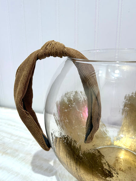 Corduroy Knotted Headband - Brown