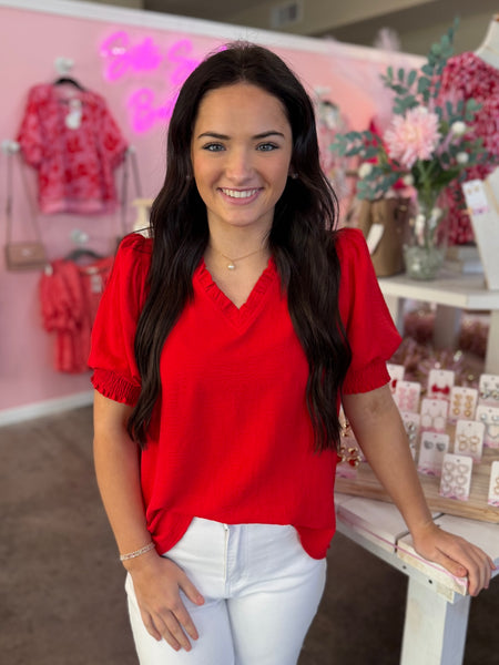 Sweet Perfection Blouse - Red