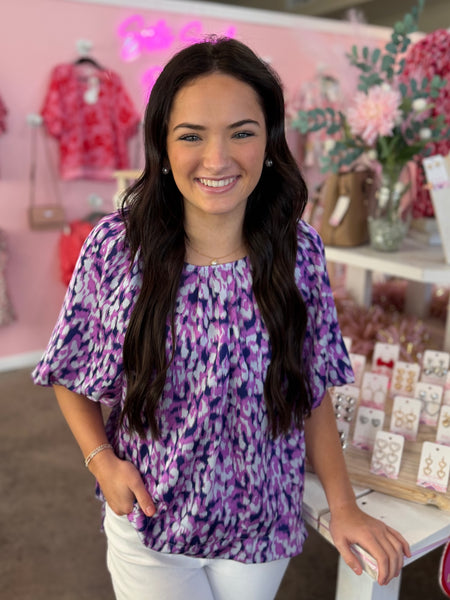 In The Garden Blouse - Purple