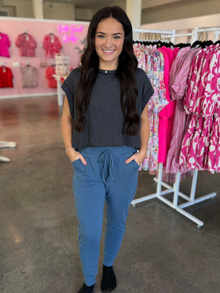 Grab & Go Joggers - Dusty Blue