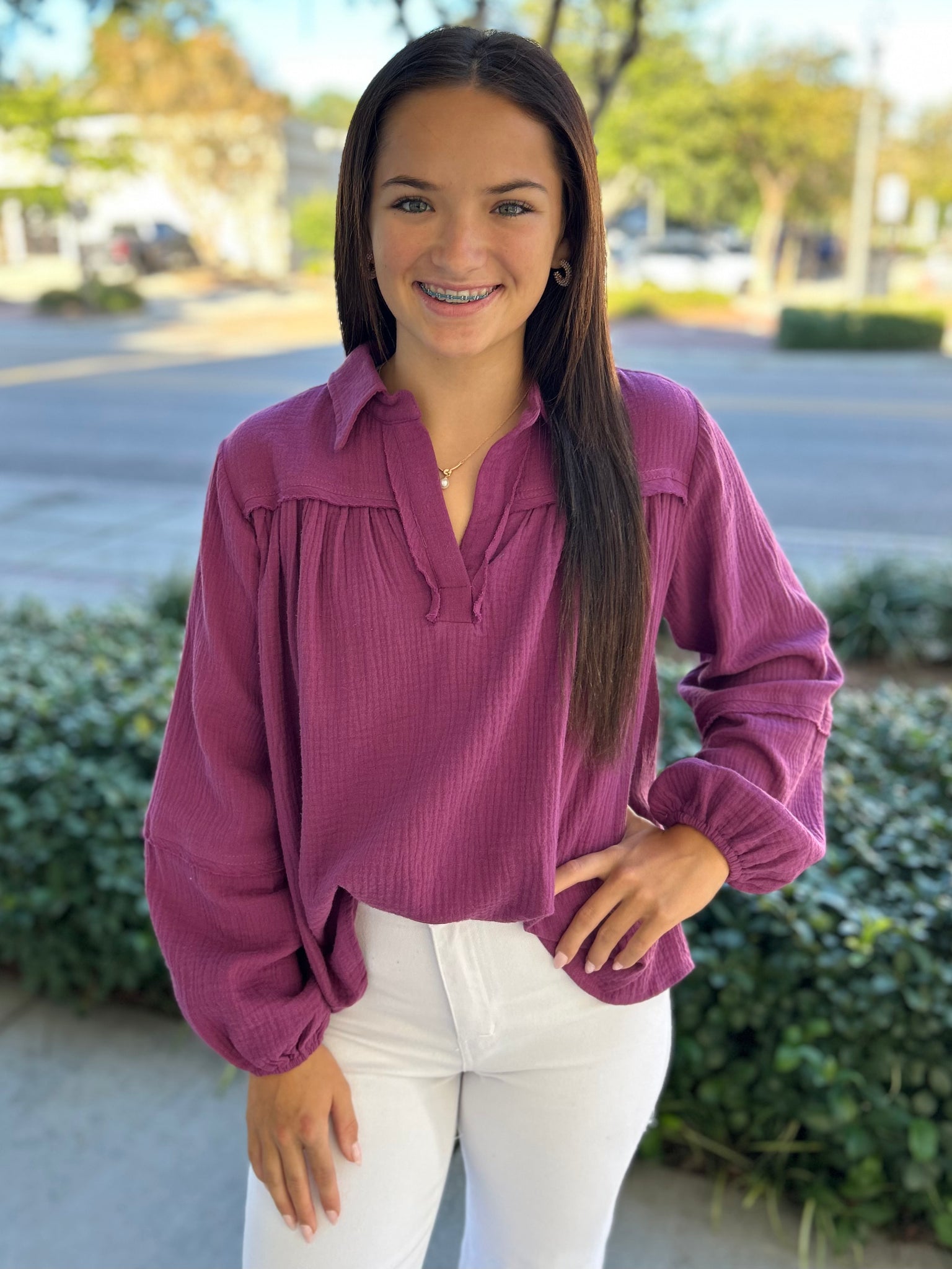 Everyday Ease Top - Plum