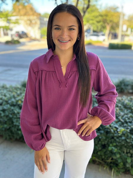 Everyday Ease Top - Plum