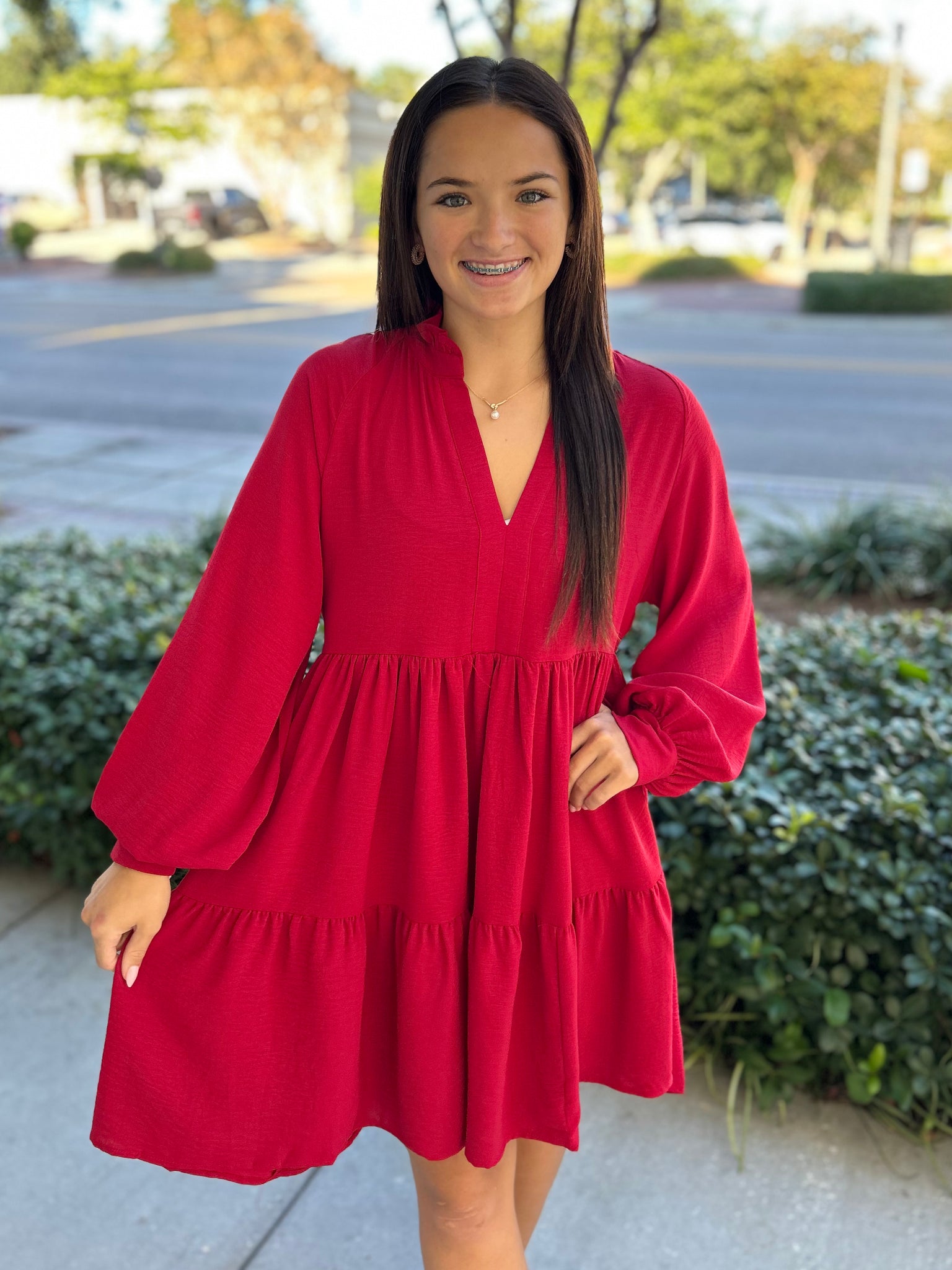 Sweet Simplicity Dress - Wine