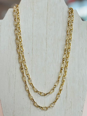Layered Infinity Loop Chain Link Necklace