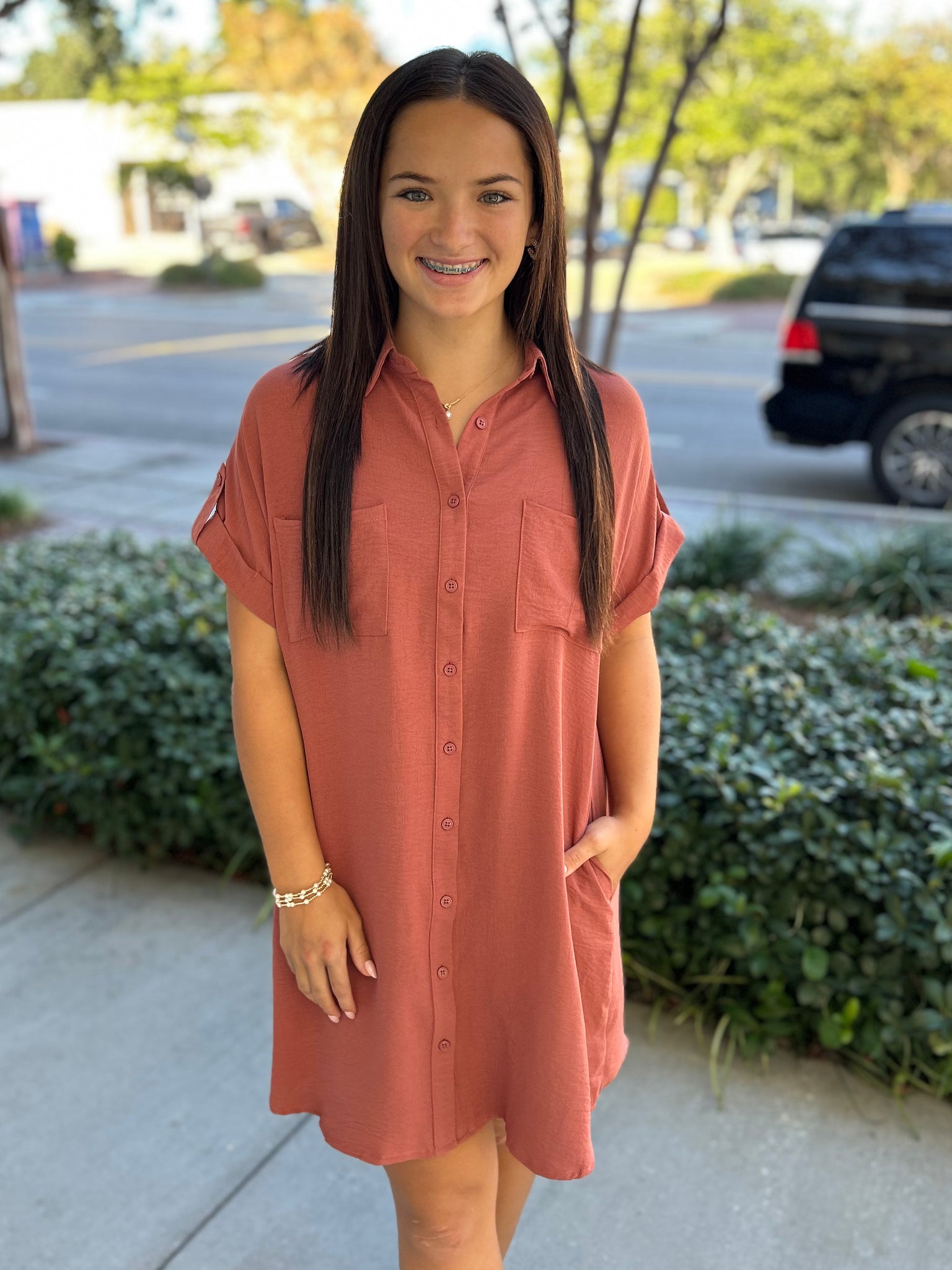 The Sunday Stroll Dress - Cinnamon