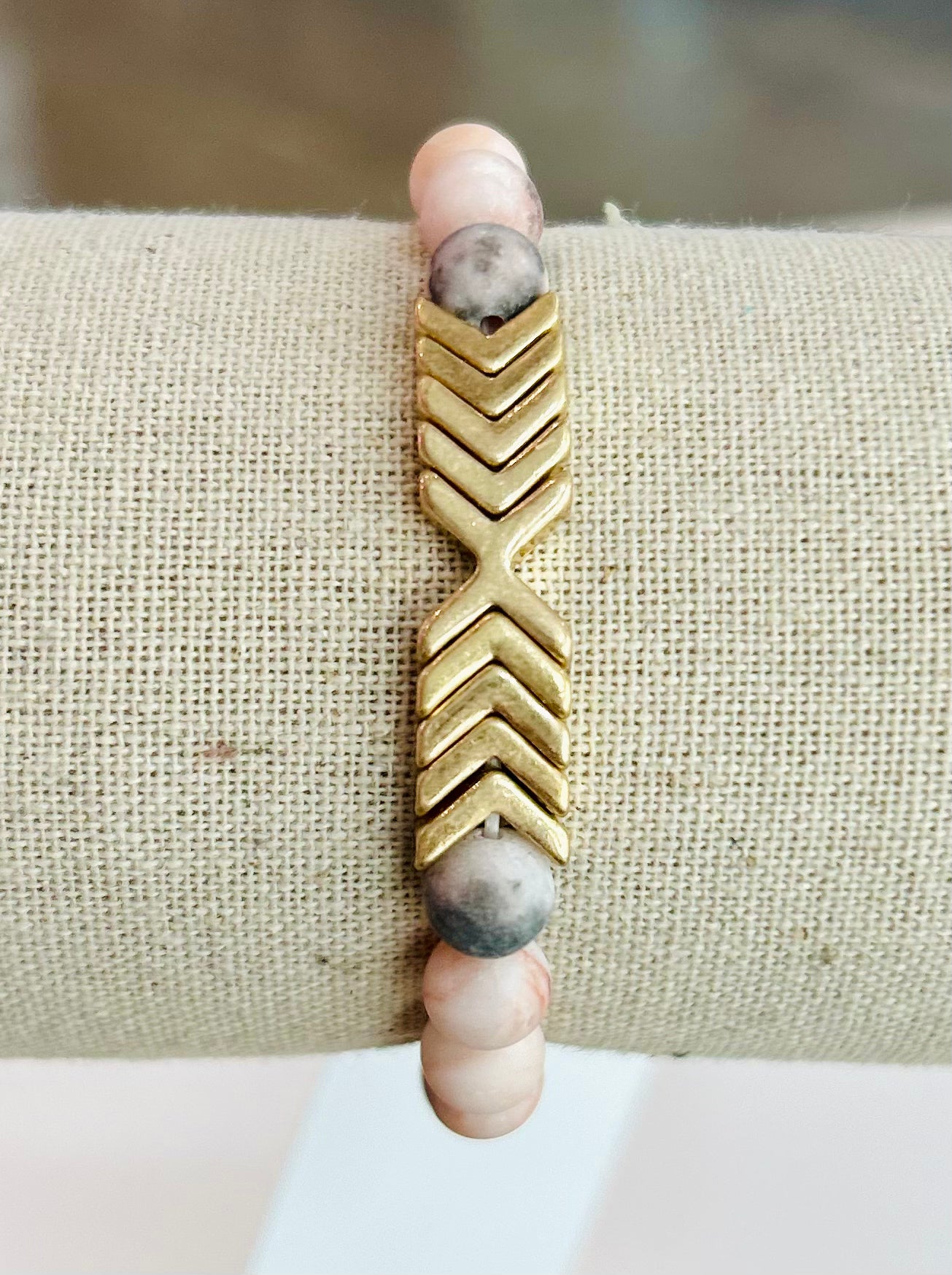 Semi Precious Beaded Arrow Stretch Bracelet