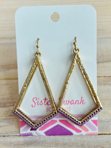 Golden Thread Diamond Drop Earrings