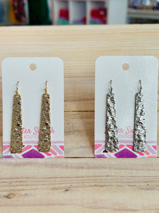 Textured Metal Bar Drop Earrings