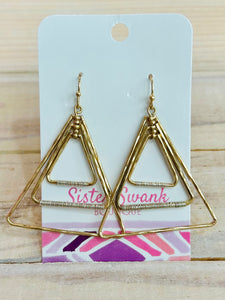 Triangular Wired Wrap Drop Earrings