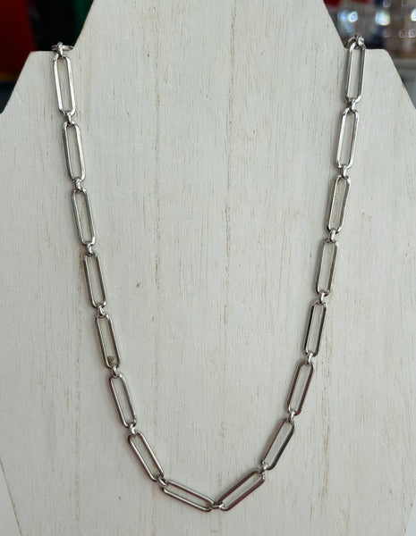 Metal Paperclip Chain Link Necklace