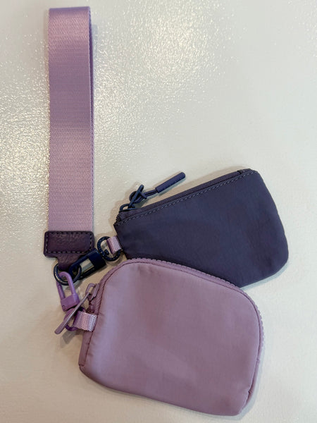 Dual Pouch Wristlet Wallet - Purple
