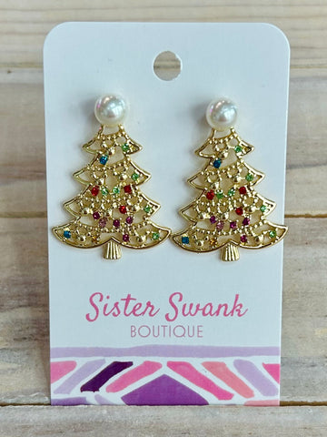 Twinkling Tree Drop Earrings