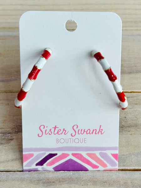 Candy Cane Twist Hoop Earrings