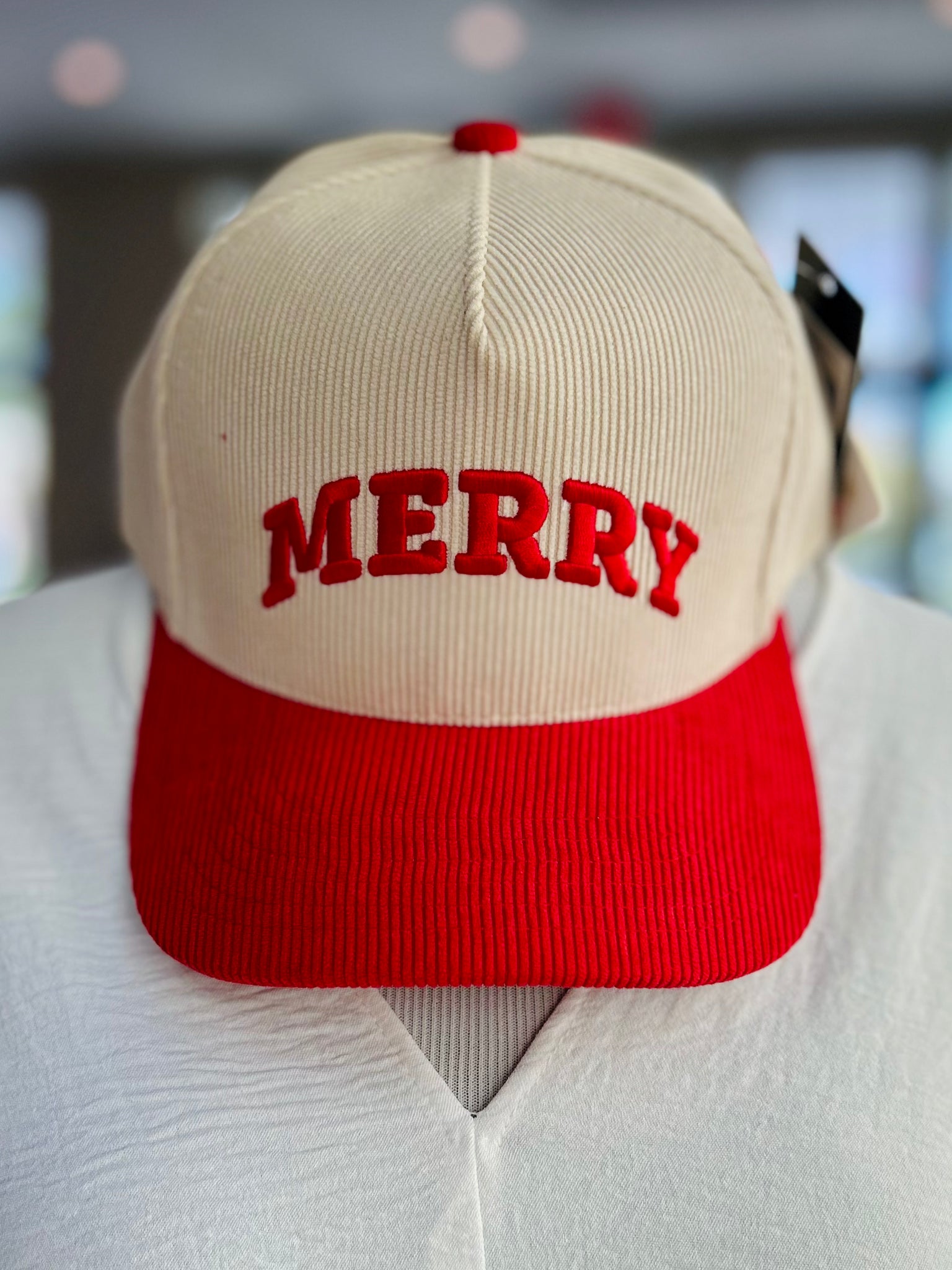 "Merry" Corduroy Cap - Red