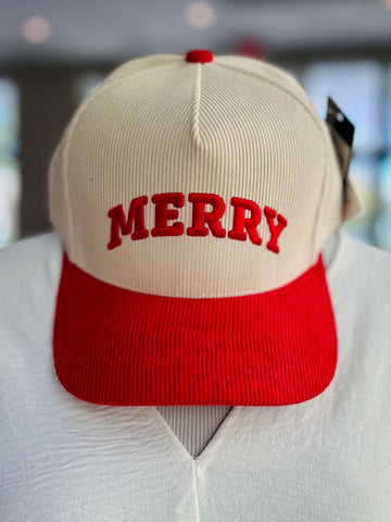 "Merry" Corduroy Cap - Red