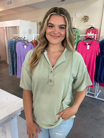 Summer Vibes Top - Sage