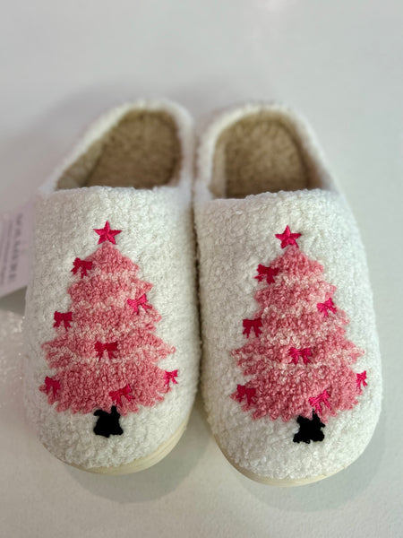 Pink Christmas Slippers