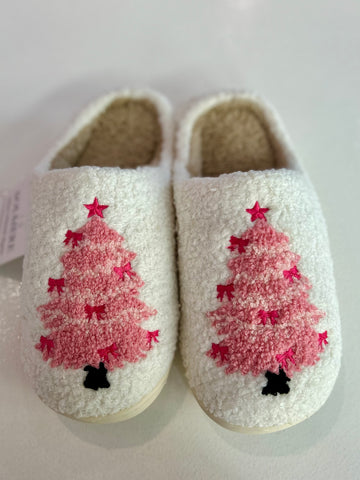 Pink Christmas Slippers