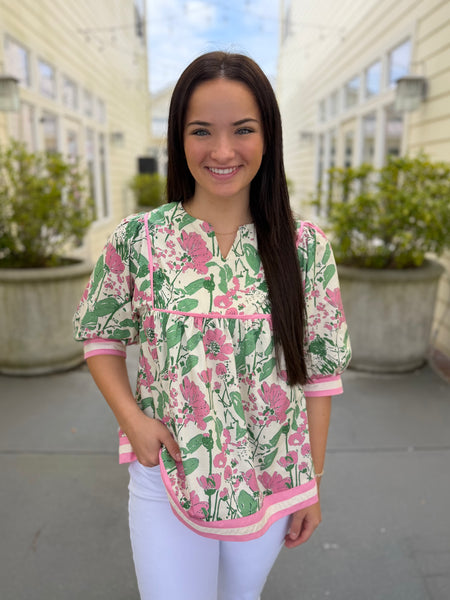 Flirty Florals Top - Pink