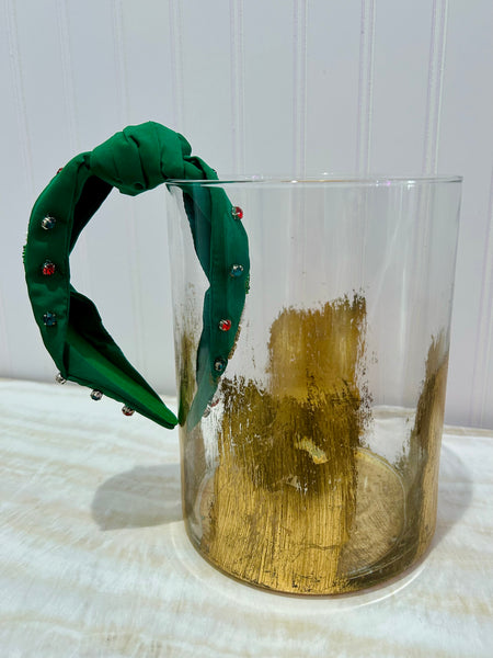 Merry Christmas Beaded Headband - Green