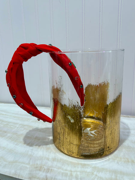 Merry Christmas Beaded Headband - Red