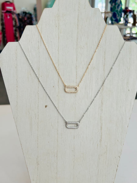 Oval CZ Pedant Necklace