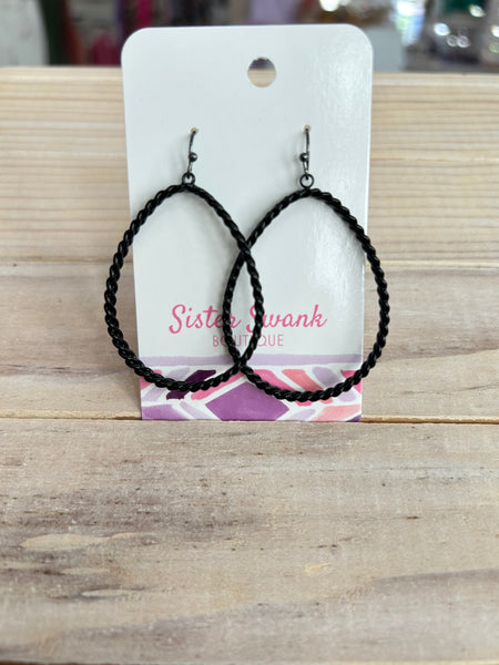 Braided Metal Wire Teardrop Earrings