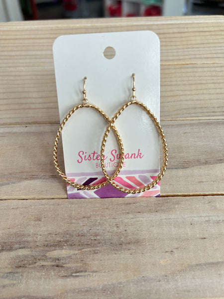 Braided Metal Wire Teardrop Earrings