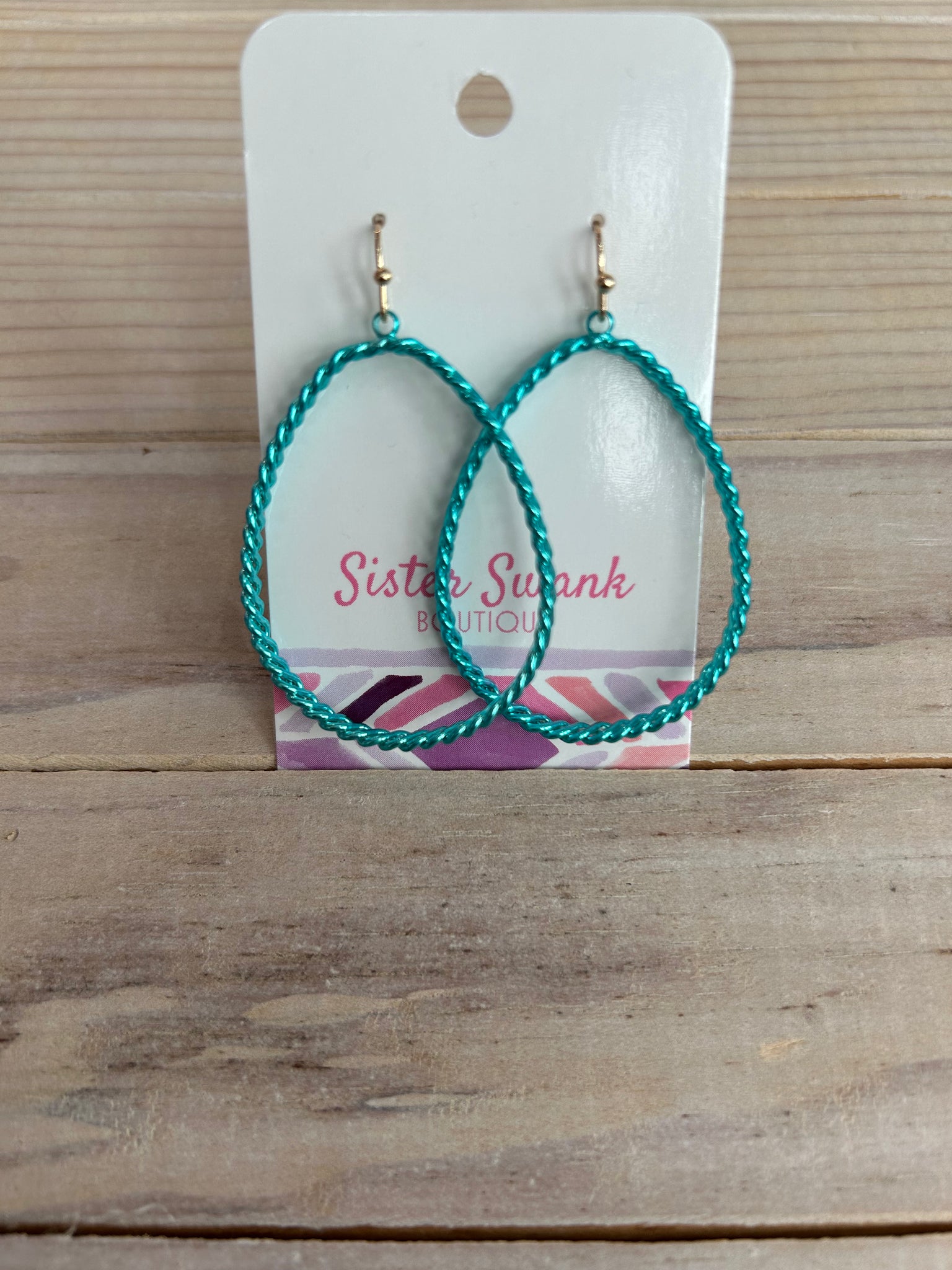 Braided Metal Wire Teardrop Earrings