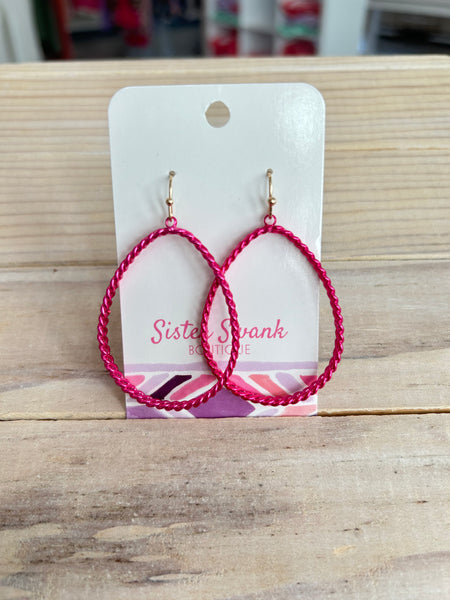 Braided Metal Wire Teardrop Earrings