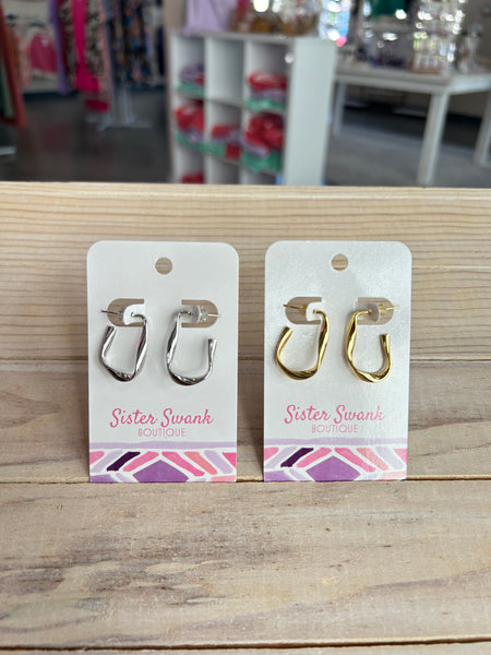 Twisted Oval Earrings