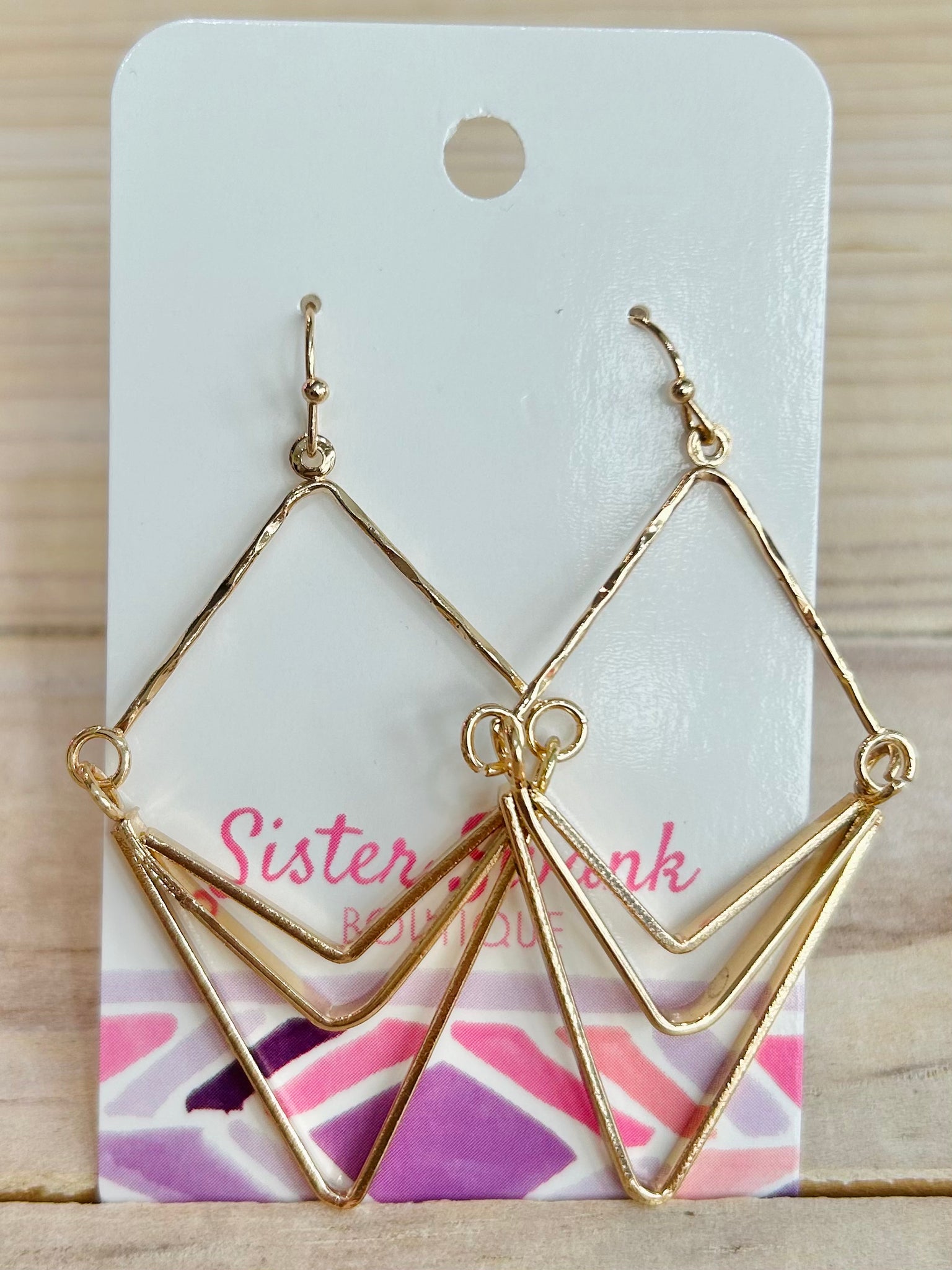 Linked Metal Arrow Drop Earrings