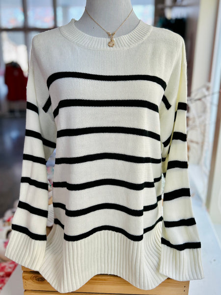 Sweet Stripes Sweater - Ivory