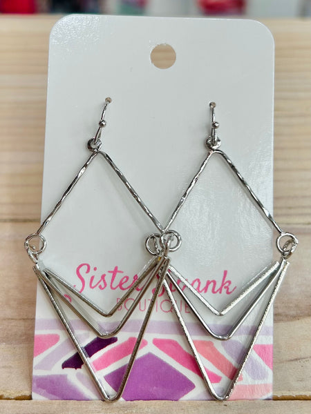 Linked Metal Arrow Drop Earrings