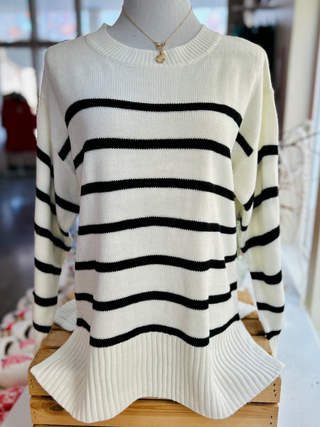 Sweet Stripes Sweater - Ivory