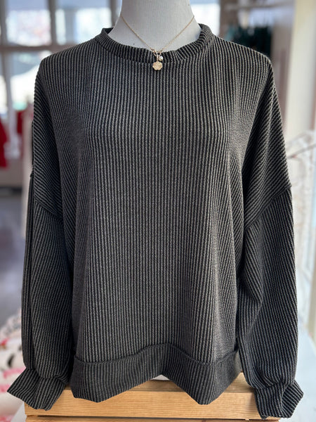 Missed You Solid Sweater - Black