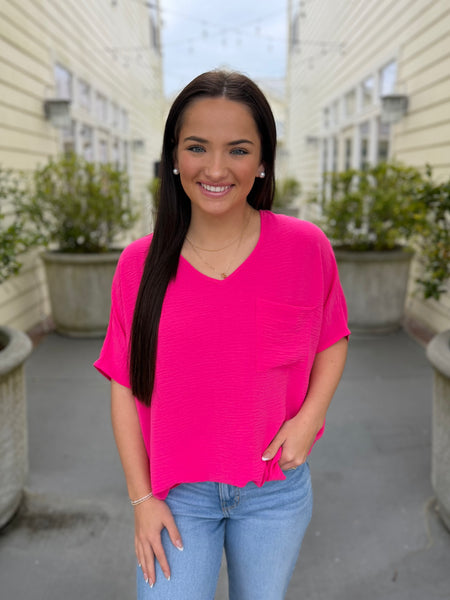 Making Waves Top - Hot Pink