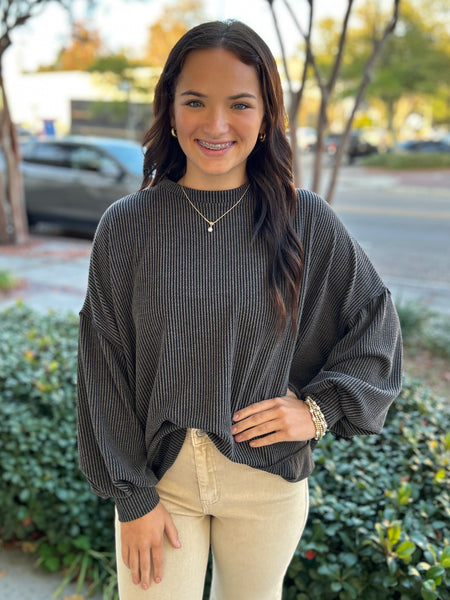 Missed You Solid Sweater - Black