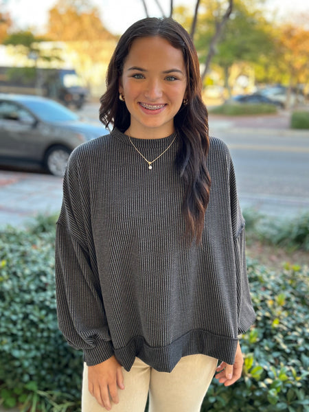 Missed You Solid Sweater - Black