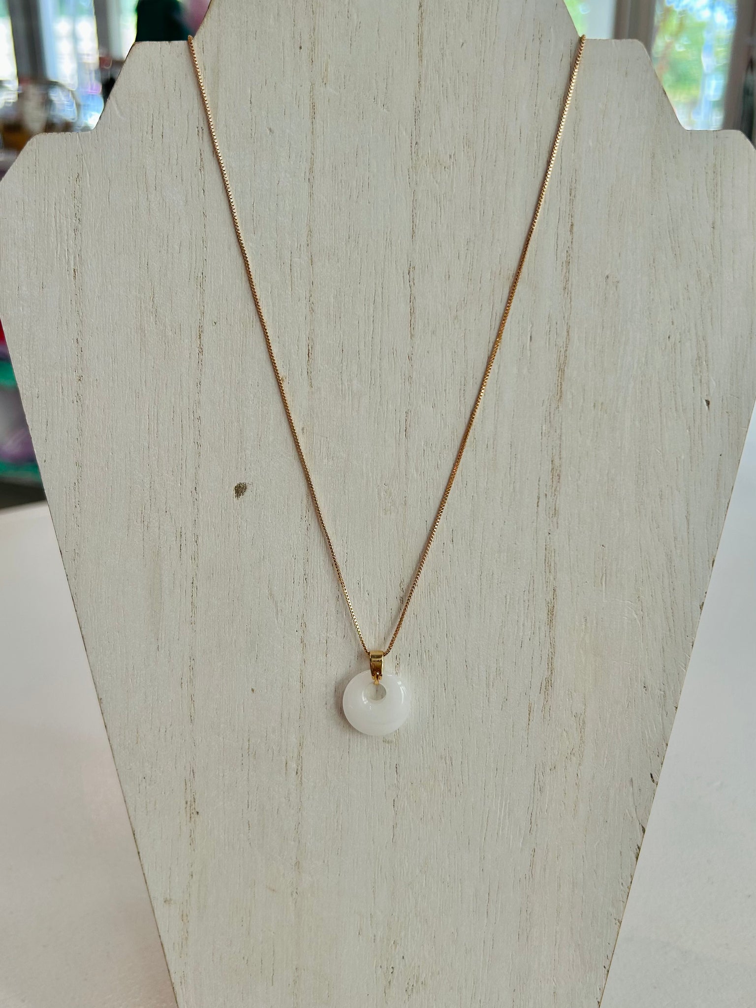 Dainty Round Chain Necklace - White