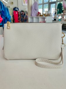 Crossbody Leather Purse - Beige