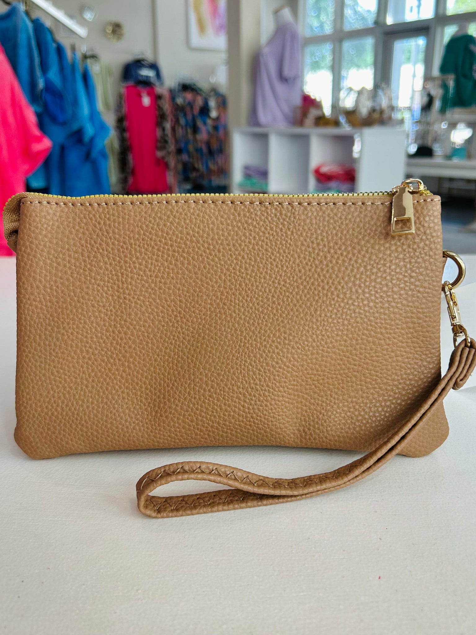 Crossbody Leather Purse - Tan