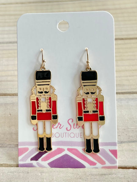 Holiday Nutcracker Drop Earrings