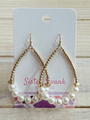 Pearl Glow Drop Earrings - Gold